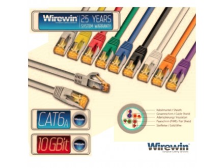 Wirewin STP, CAT6e Patch, 100% copper, LSZH, gray, 0.5m
