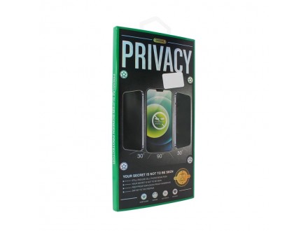 Zaštitno Staklo Privacy 2.5D full glue za Samsung S906B Galaxy S22 Plus 5G crni (fingerprint unlock)