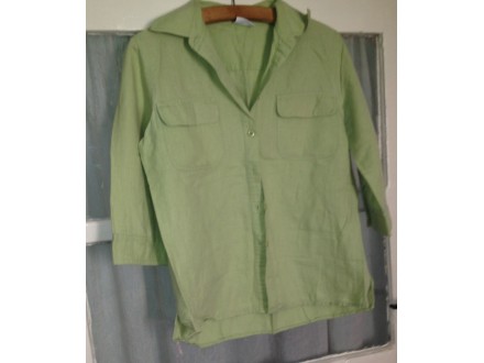 Zelena lanena košulja; veličina 38/M