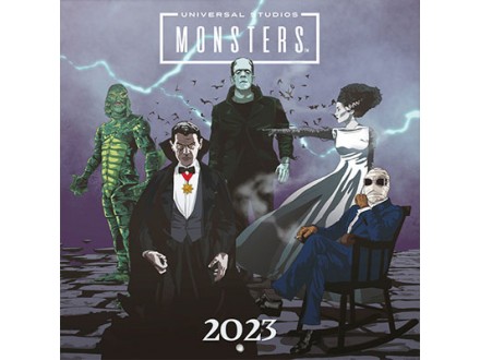 Zidni kalendar 2023 - Universal Monsters, 30x30 cm - Monsters