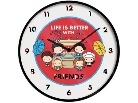 Zidni sat - Friends, Life is better with Frineds, Chibi - Friends