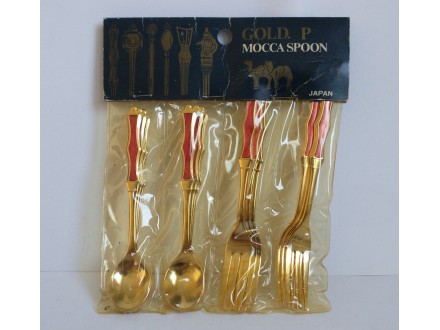 set GOLD P. MOCCA Spoon Made in Japan