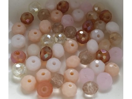 (A557) Facetirne rondel perle mix boja breskve 50kom