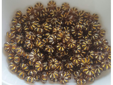 (A614) Akrilna perla spejser cvet boje kafe 200kom