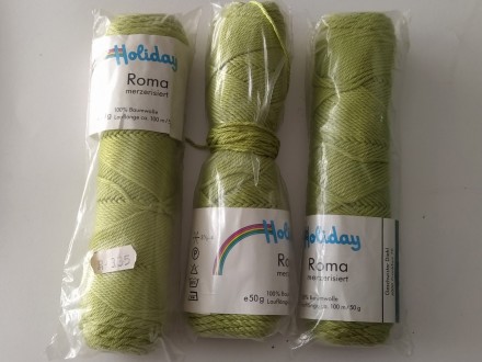 -Mercerizirani konac za pletenje ROMA - 150gr Zeleni