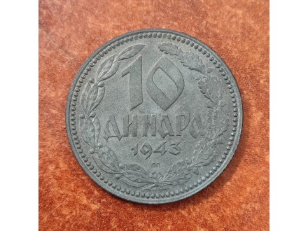 10 DINARA 1943 UNC