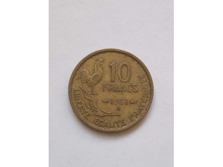 10 Francs 1951.g - Francuska - Petao -