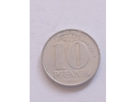 10 Pfennig 1967.g - Nemačka DDR -