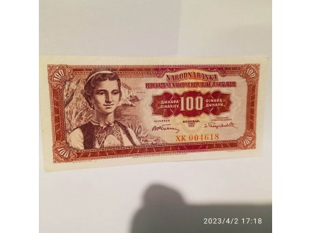 100 DINARA-1955