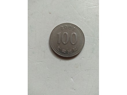 100 Won Južna Koreja, 2001.