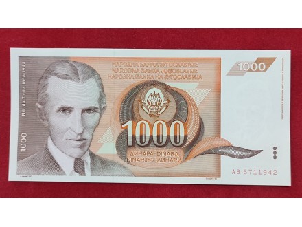1000 DINARA 1990 UNC