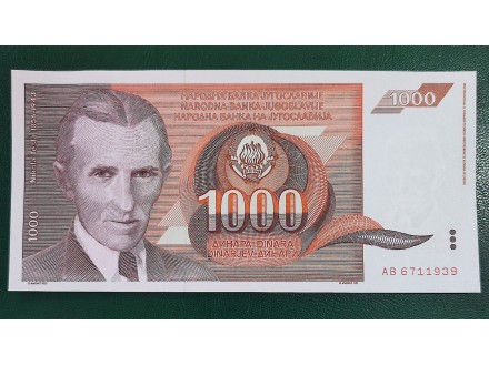 1000 DINARA 1990 UNC