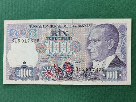 1000 turskih lira 1986