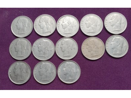 13x 1 frank,Belgija 1950-1973