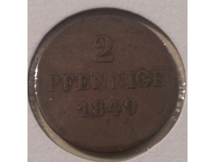 2 pfennige 1849