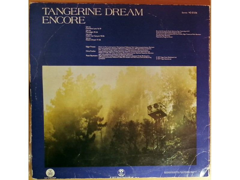 2LP TANGERINE DREAM - Encore - Live (1977) VG