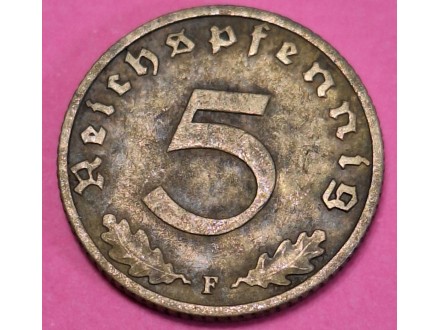 5 Reichspfenig 1937 F Nemačka