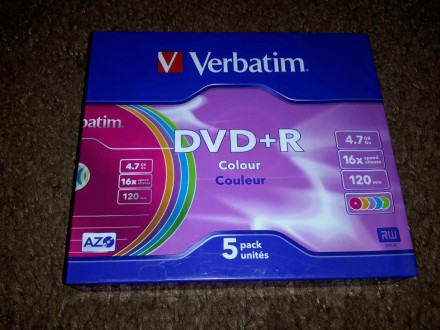 5 Verbatim DVD+R 16X , U CELOFANU