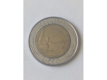 500 Lira 1984.godine - Italija - Bimetal -