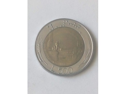 500 Lira 1986.godine - Italija - Bimetal -