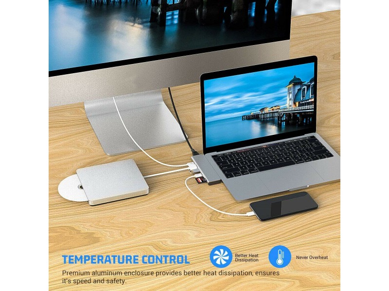 7in1 USB-C Hub HDMI Dual za Apple Macbook m1 m2 air pro