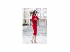 88) Crvena dugacka haljina sa dugim rukavima