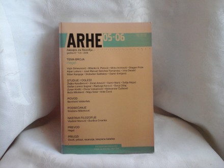 ARHE 05 - 06  časopis za filozofiju Hegel