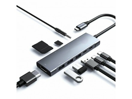 Adapter Hub USB C 9in1 za macbook 2020 2021 apple air p