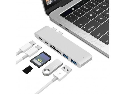 Apple Macbook M1 M2 USB-C Hub Dual Adapter čitač kartic
