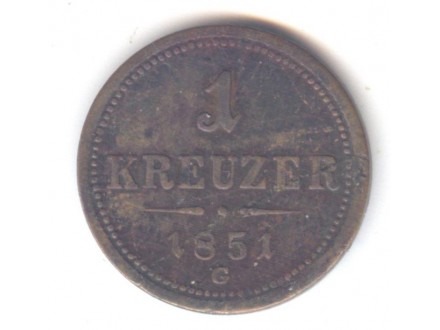 Austrija 1 kreuzer 1851 G