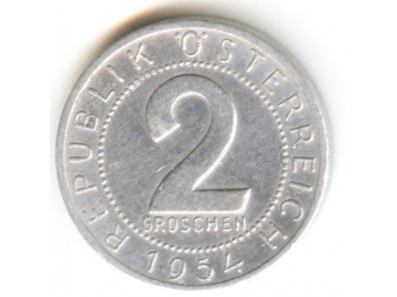 Austrija 2 Groschen 1954