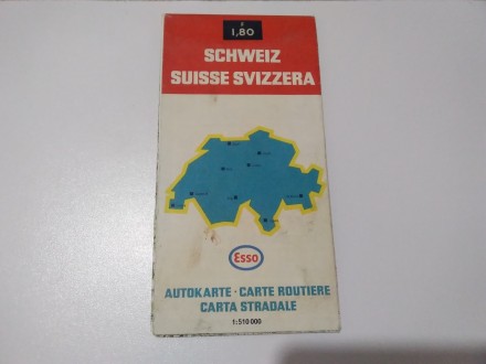 Auto karta Švajcarska 1974