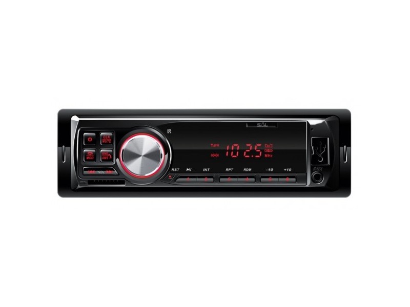 Auto radio SAL VBT1100/RD Red FM, USB, SD, 3,5mm, Bluetooth, 4x45W + daljinski