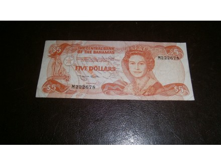 BAHAMAS 5 DOLLARS 1974