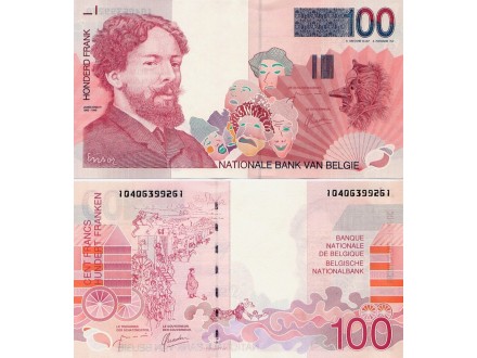 BELGIJA Belgium 100 Francs 1995 - 2001 UNC, P-147