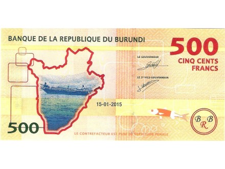 BURUNDI 500 franaka (2015)  UNC
