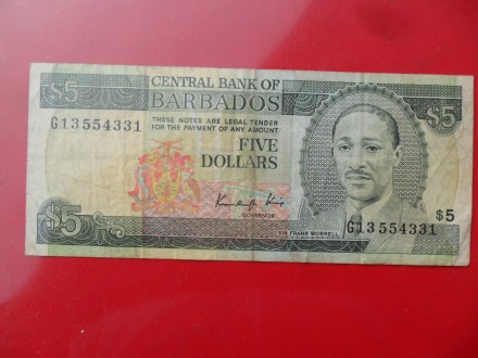 Barbados - 5 Dollars 1986, v2, P2995, RR