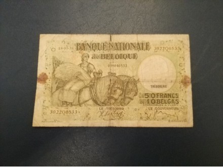 Belgija 50 franaka 1938
