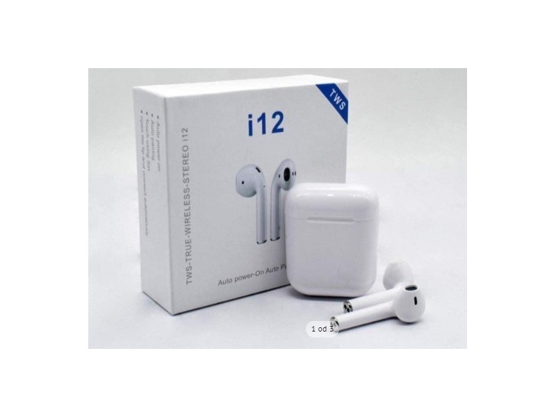 Bezicne bluetooth slusalice earbuds i12 TWS BT 5.0 NOVO