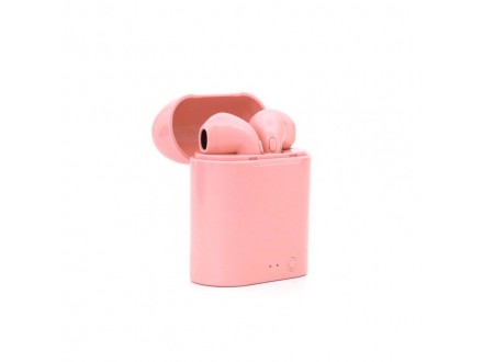 Bluetooth slusalice Airpods i7 mini roze HQ