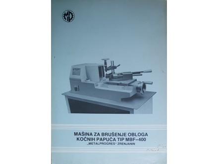 Brošura Mašine Za Brušenje Obloga `METALPROGRES` ZR-YU