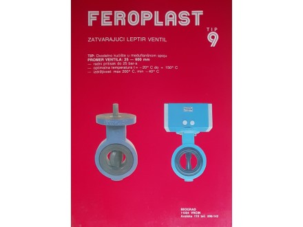 Brošura Ventila `FEROPLAST` Beograd Jugoslavija