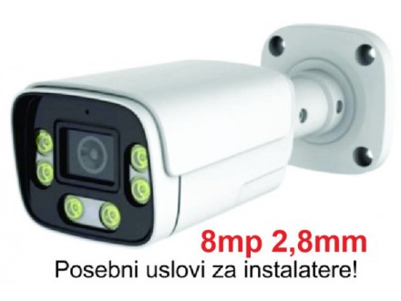 CAM-IP8MP-HAQ60D GMB kamera 8mp P6SLite 2.8mm-F1.6 Starlight POE IP66 Dual LED 6xIR+6xFull Color MIC