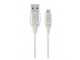 CC-USB2B-AMLM-1M-BW2 Gembird Premium cotton braided 8-pin charging and data cable, 1m, silver/white slika 2
