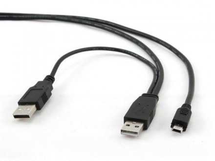 CCP-USB22-AM5P-3 Gembird Dual USB 2.0 A-plug to MINI 5pina kabl 0.9m