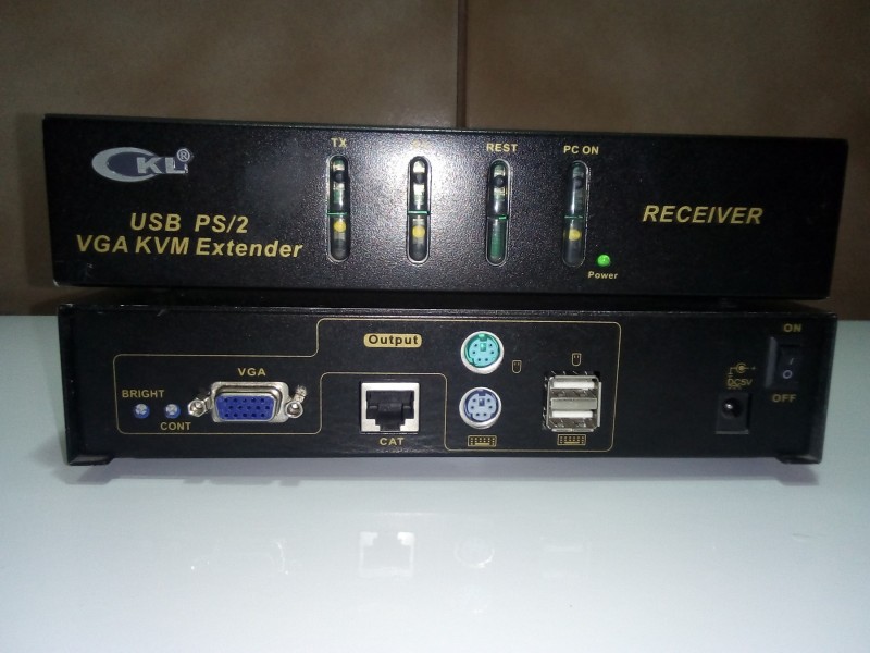 CKL USB PS2 KVM VGA Extender  KVM:E07002683 VGA:E07002