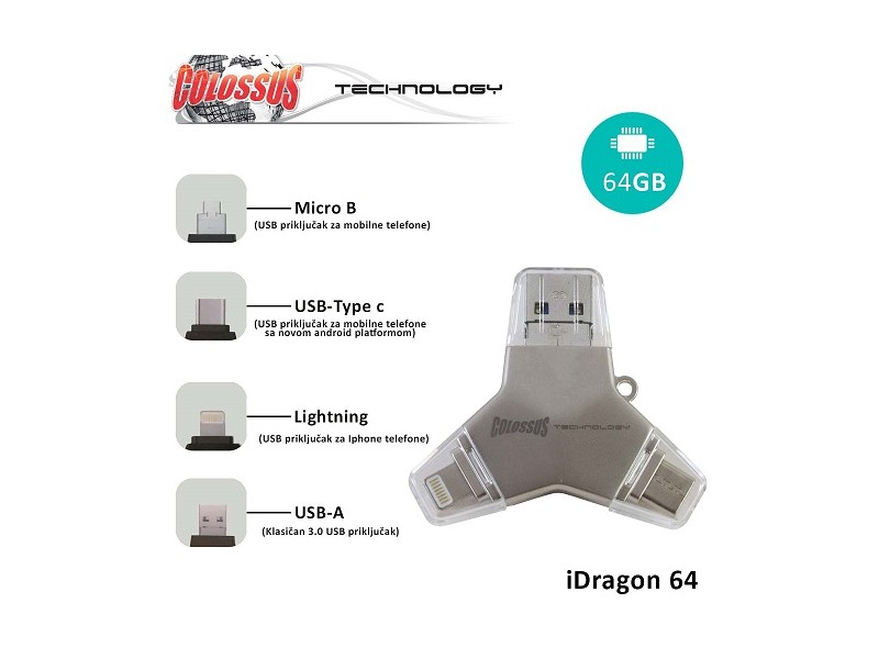 COLOSSUS Multi USB i Dragon 4 u 1 U016A 64GB