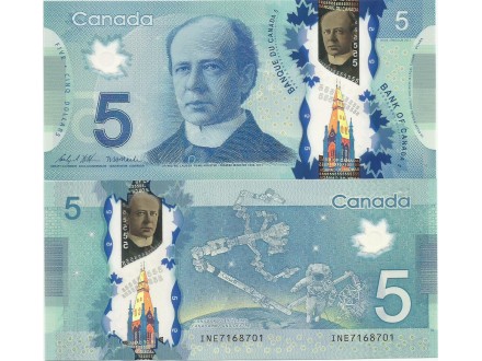 Canada 5 dollars 2021. UNC Polimer