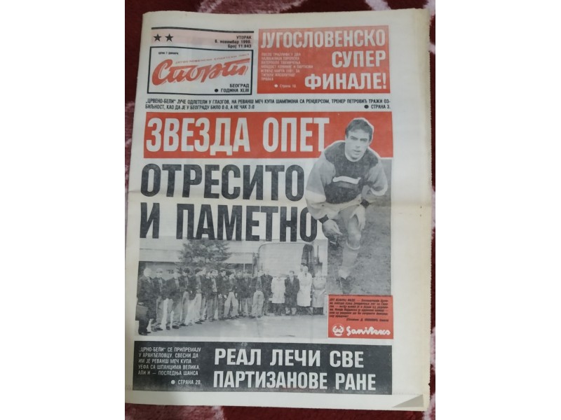 Časopis Sport 6.11.1990.
