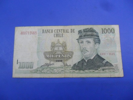 Chile-Čile 1000 Pesos 2008, v44, P7188
